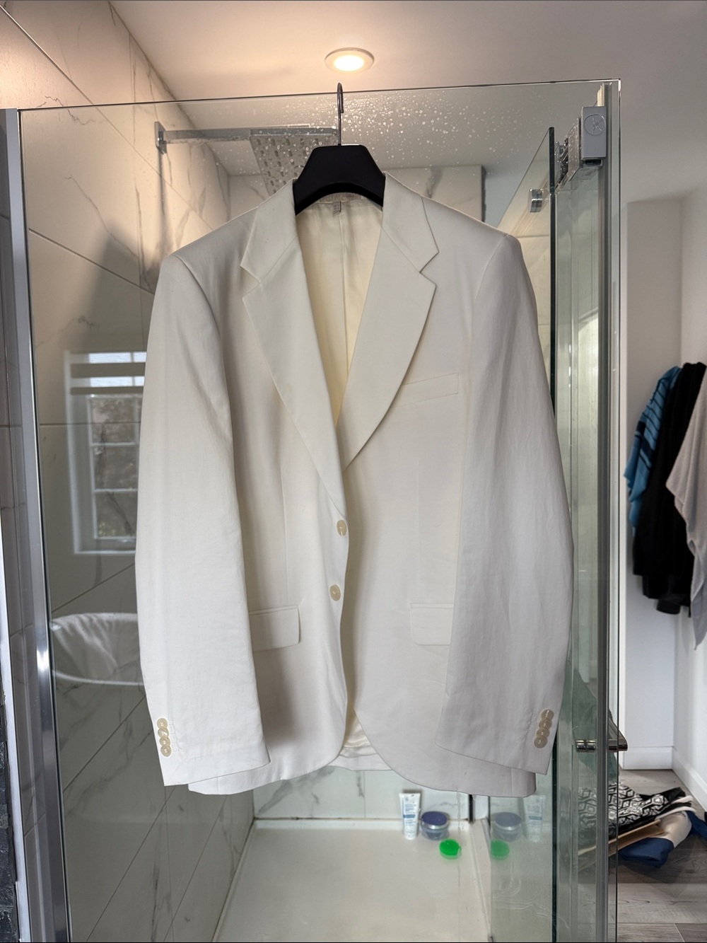 Zara Men's Cream Lightweight Blazer Jacket